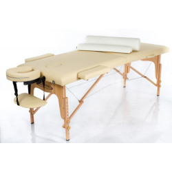 RestPro Classic 2 BEIGE Set Κρεβάτι Μασάζ Φυσικοθεραπείας Βαλίτσα Ξύλινο Massage Table + Massage Bolsters
